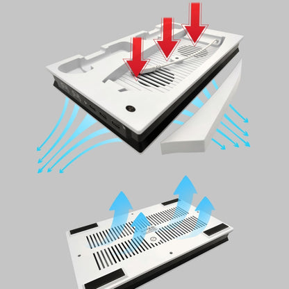 For PS5 Digital / Optical Drive Console Cooling Fan Controller Charging Base With Light Dock Stand(Black) - Charger & Power by buy2fix | Online Shopping UK | buy2fix