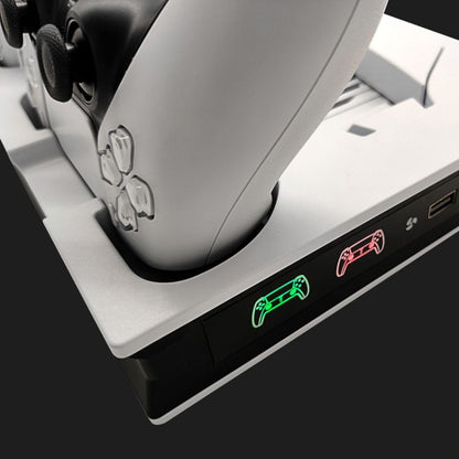 For PS5 Digital / Optical Drive Console Cooling Fan Controller Charging Base With Light Dock Stand(Black) - Charger & Power by buy2fix | Online Shopping UK | buy2fix