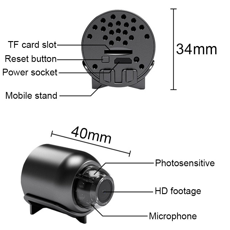 2 Million Pixel HD Home Smart WIFI Remote Mini 1080P Surveillance Camera, Specification: X5+32G by buy2fix