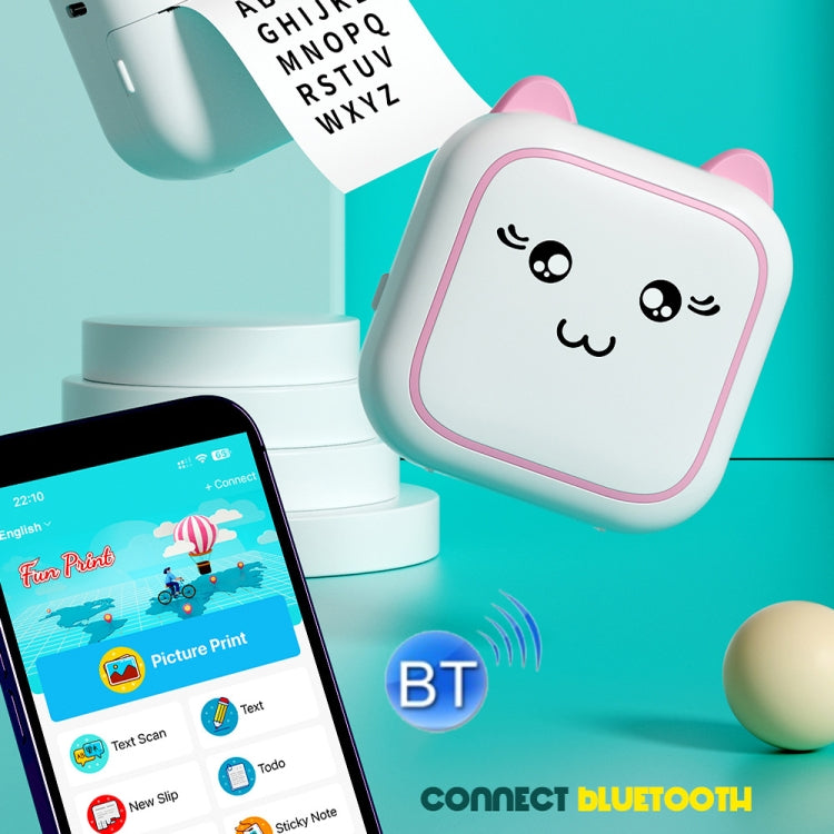 M5 Mini Cartoon Portable Bluetooth Printer Photo Thermal Printer(Pink) - Photo Printers by Huawei | Online Shopping UK | buy2fix