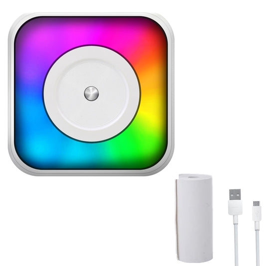 RGB Light Portable Mini Bluetooth Printer Inkless Document Label Printer with 1-Roll Paper - Receipt Printers by buy2fix | Online Shopping UK | buy2fix