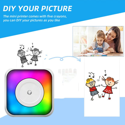 RGB Light Portable Mini Bluetooth Printer Inkless Document Label Printer with 5-Rolls Stickers - Receipt Printers by buy2fix | Online Shopping UK | buy2fix