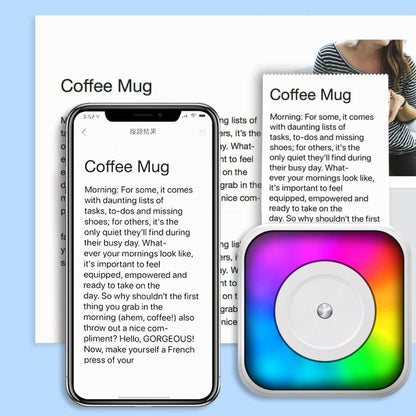 RGB Light Portable Mini Bluetooth Printer Inkless Document Label Printer with 5-Rolls Stickers - Receipt Printers by buy2fix | Online Shopping UK | buy2fix