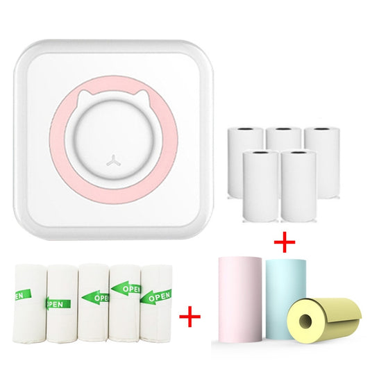 C15 Mini Student Bluetooth Inkless Photo Label Thermal Printer, Spec: Pink+5 Stickers+5 Paper+3 Color Paper - Photo Printers by Huawei | Online Shopping UK | buy2fix