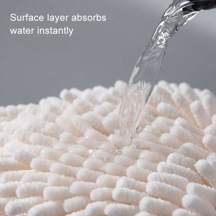 Chenille Hand Wipe Ball Large Hanging Bathroom Quick Dry Hand Towel Kitchen Rag Wipe Handkerchief(White) - Sponges, Cloths & Brushes by buy2fix | Online Shopping UK | buy2fix