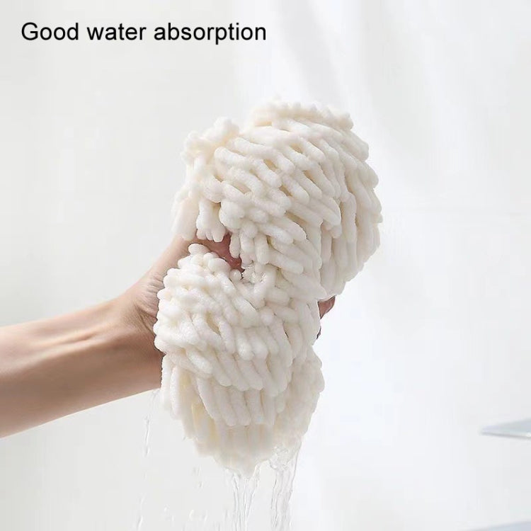 Chenille Hand Wipe Ball Large Hanging Bathroom Quick Dry Hand Towel Kitchen Rag Wipe Handkerchief(White) - Sponges, Cloths & Brushes by buy2fix | Online Shopping UK | buy2fix