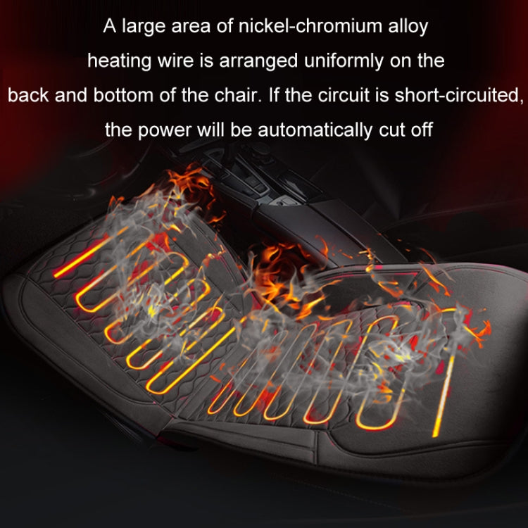 12V Car Winter Electric Heating Short Plush Seat Cushion, Color: Brown by buy2fix