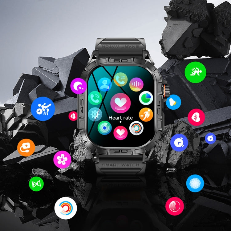 K63 1.96-Inch Heart Rate/Blood Oxygen Monitoring Bluetooth Call Sports Smart Watch, Color: Orange by buy2fix