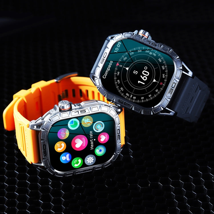 K63 1.96-Inch Heart Rate/Blood Oxygen Monitoring Bluetooth Call Sports Smart Watch, Color: Orange by buy2fix