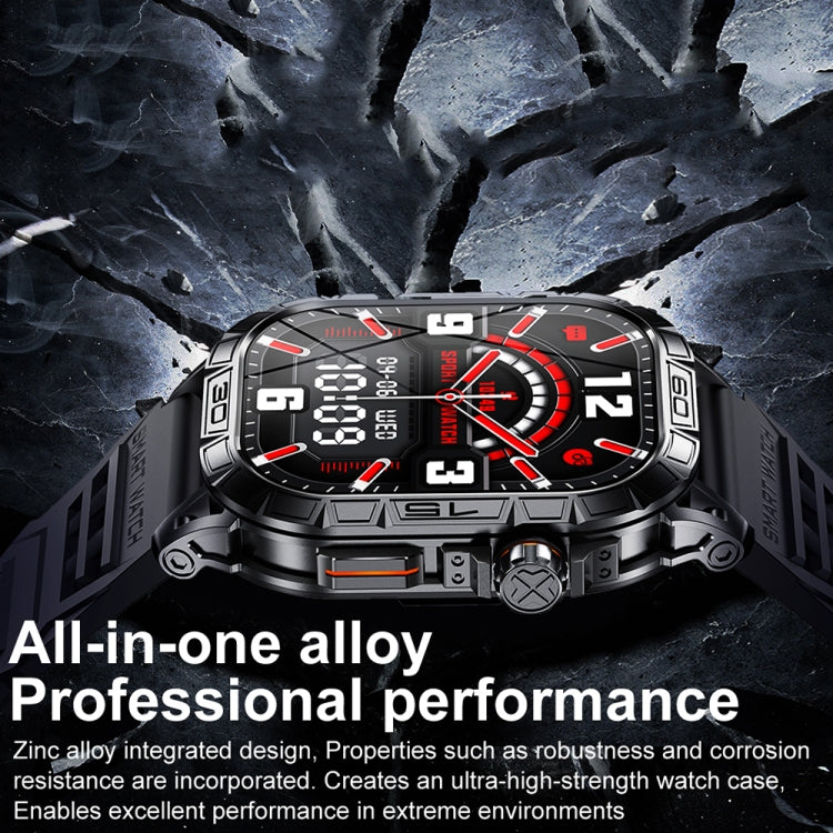 K63 1.96-Inch Heart Rate/Blood Oxygen Monitoring Bluetooth Call Sports Smart Watch, Color: Silver Three-bead Steel by buy2fix