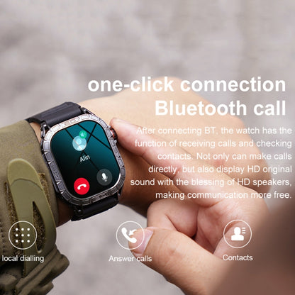 K63 1.96-Inch Heart Rate/Blood Oxygen Monitoring Bluetooth Call Sports Smart Watch, Color: Orange by buy2fix