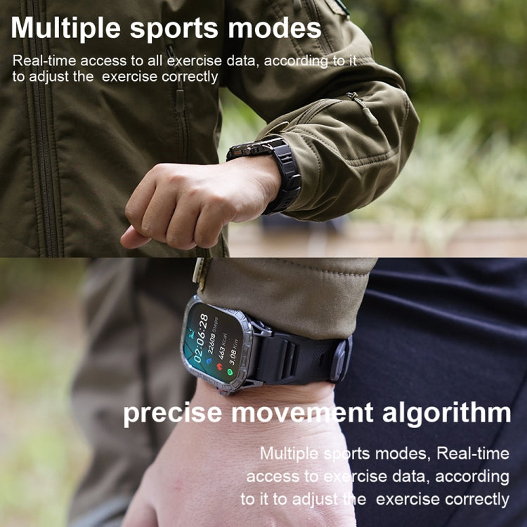 K63 1.96-Inch Heart Rate/Blood Oxygen Monitoring Bluetooth Call Sports Smart Watch, Color: Silver Three-bead Steel by buy2fix