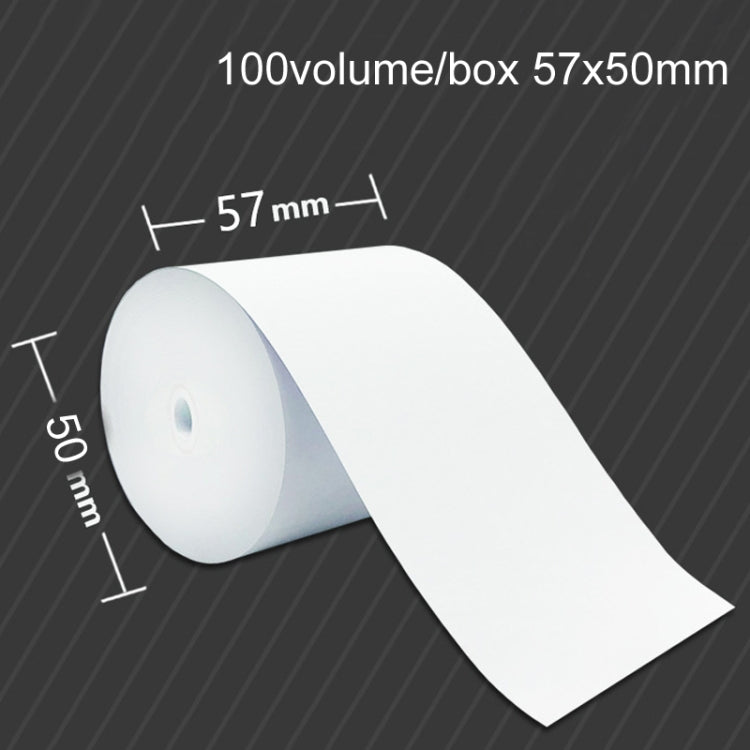 100volume/Box 57x50mm Thermal Paper Take-Out Kitchen Printing Receipt Paper(No Tube Core) - Printing Paper by buy2fix | Online Shopping UK | buy2fix