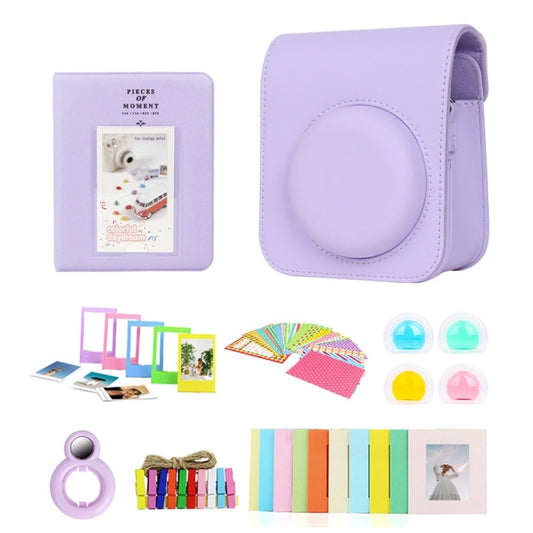 For Polaroid Mini12 7 in 1 Photo Album Sticker Photo Frame Camera Bag, Color: Purple - Leather Bag by buy2fix | Online Shopping UK | buy2fix