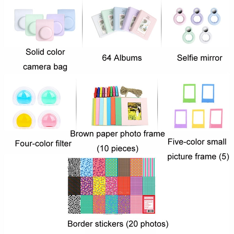 For Polaroid Mini12 7 in 1 Photo Album Sticker Photo Frame Camera Bag, Color: Purple by buy2fix