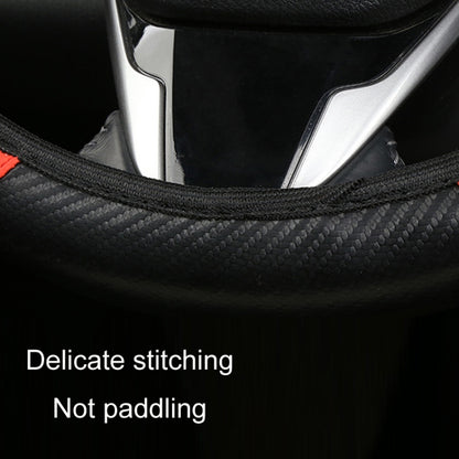39cm Carbon Fiber Elastic Leather Without Inner Ring Car Steering Wheel Cover, Color: Claret - Steering Wheel Accessories by buy2fix | Online Shopping UK | buy2fix