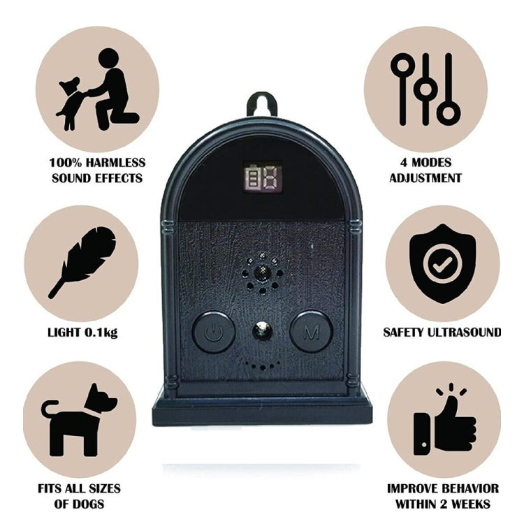 Outdoor Digital Display Adjustable Ultrasonic Bark Stopper Portable Pet Trainer by buy2fix