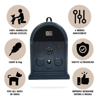 Outdoor Digital Display Adjustable Ultrasonic Bark Stopper Portable Pet Trainer by buy2fix