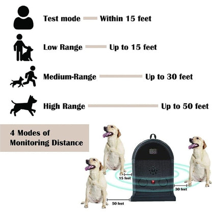 Outdoor Digital Display Adjustable Ultrasonic Bark Stopper Portable Pet Trainer by buy2fix