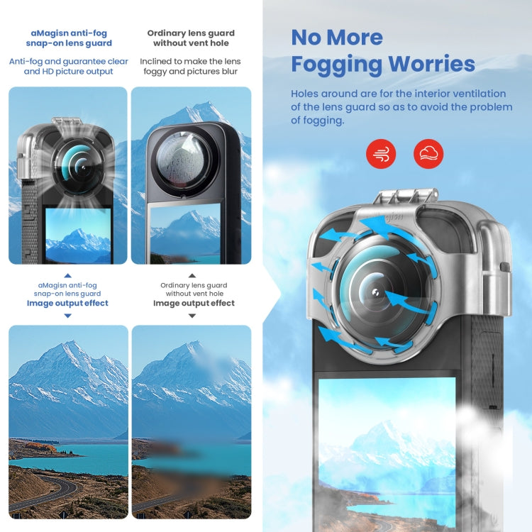 For Insta360 X3 AMagisn Protective Camera Accessories Lens Guard+Case by aMagisn