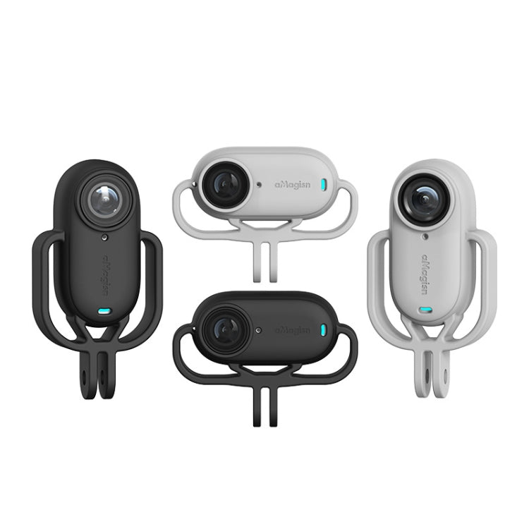 For Insta360 GO 3 AMagisn Silicone Case Camera Protective Accessories, Style: Vertical Gray by aMagisn