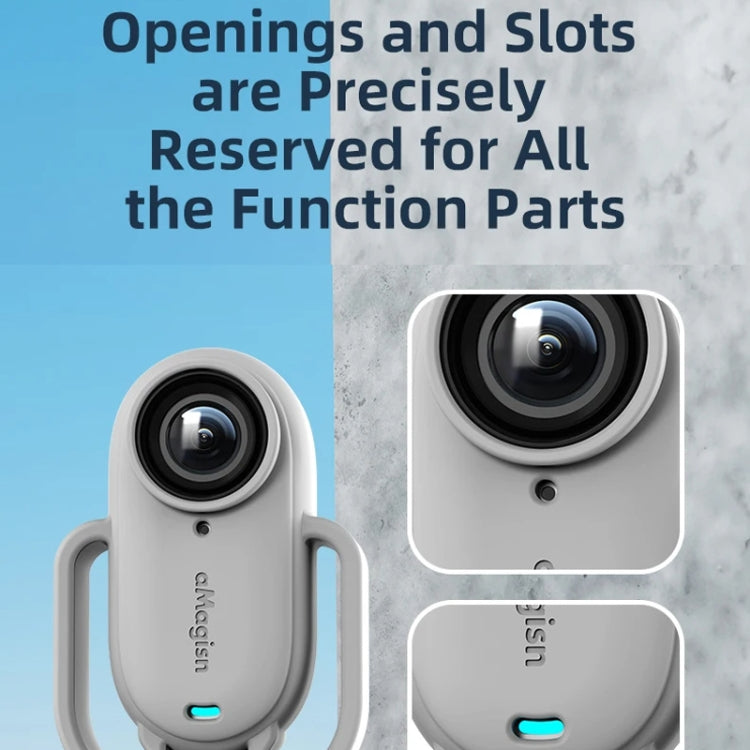 For Insta360 GO 3 AMagisn Silicone Case Camera Protective Accessories, Style: Vertical Gray by aMagisn