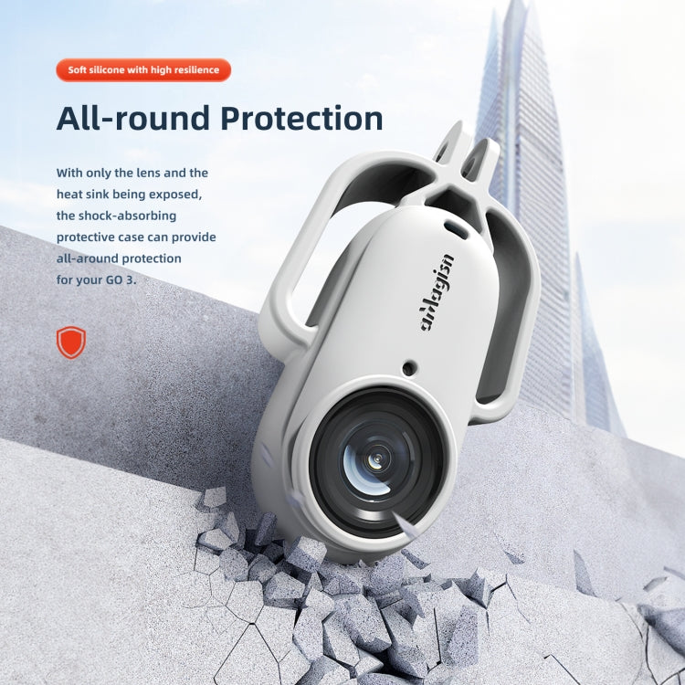 For Insta360 GO 3 AMagisn Silicone Case Camera Protective Accessories, Style: Vertical Gray by aMagisn