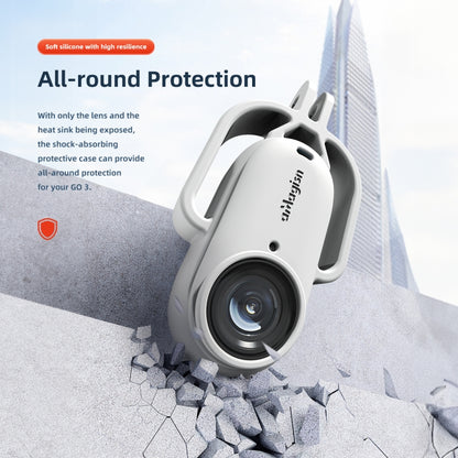 For Insta360 GO 3 AMagisn Silicone Case Camera Protective Accessories, Style: Vertical Gray by aMagisn
