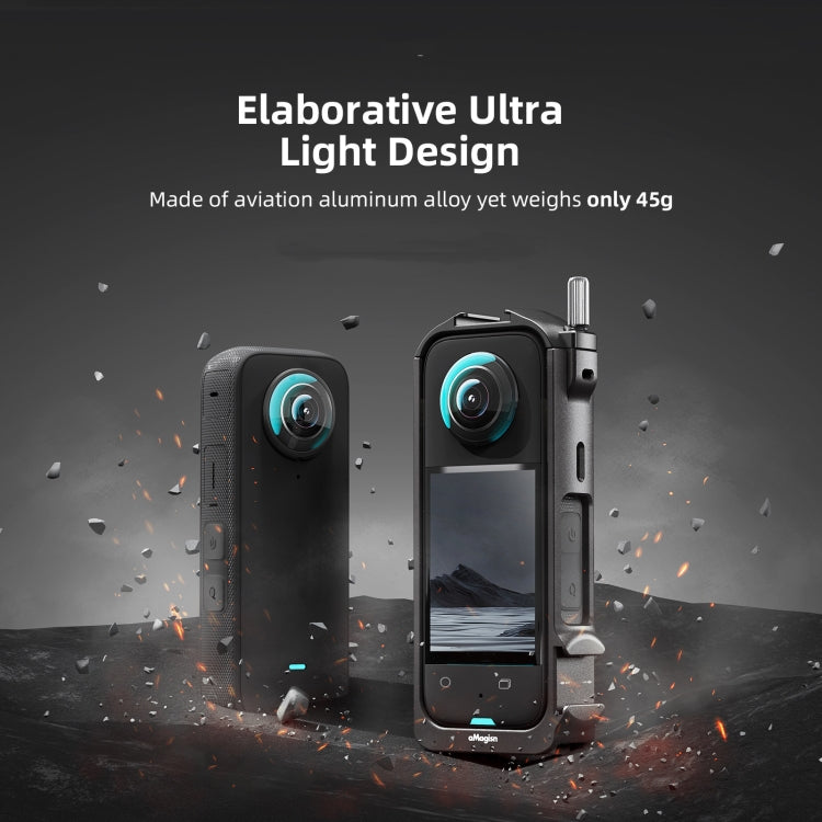 For Insta360 X3 AMagisn Metal Rabbit Cage Protective Frame Accessories, Spec: With Lens Cover by aMagisn