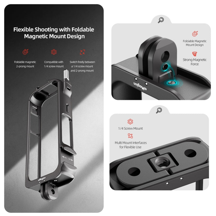 For Insta360 X3 AMagisn Metal Rabbit Cage Protective Frame Accessories, Spec: With Lens Cover by aMagisn