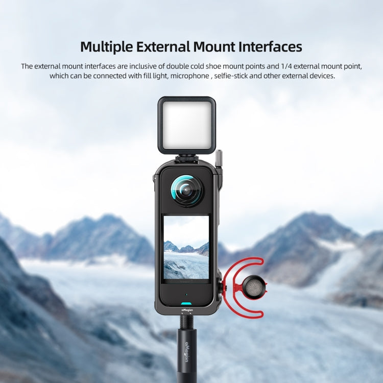 For Insta360 X3 AMagisn Metal Rabbit Cage Protective Frame Accessories, Spec: With Lens Cover by aMagisn