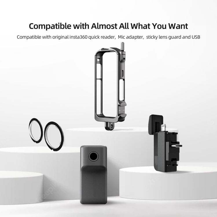 For Insta360 X3 AMagisn Metal Rabbit Cage Protective Frame Accessories, Spec: With Lens Cover by aMagisn