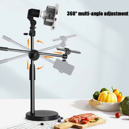 90W 155mm  Mushroom Fill Light + Desktop Overhead Photography Stand Kit for Photo/Video - Selfie Light by buy2fix | Online Shopping UK | buy2fix
