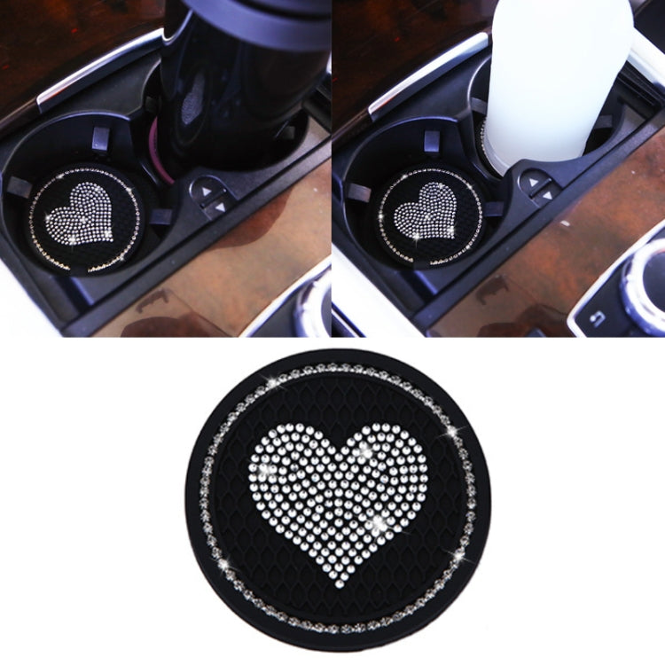 Car Round Love Diamond Honeycomb Anti-slip Coaster(Black) by buy2fix