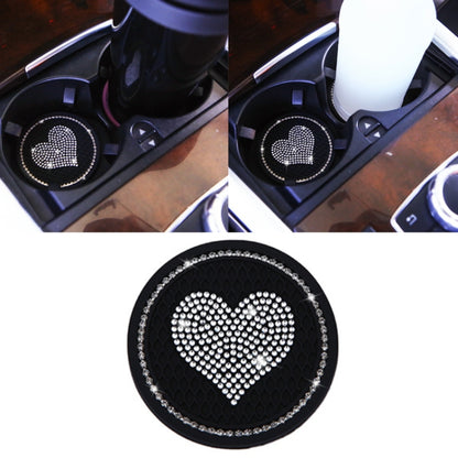Car Round Love Diamond Honeycomb Anti-slip Coaster(Black) by buy2fix