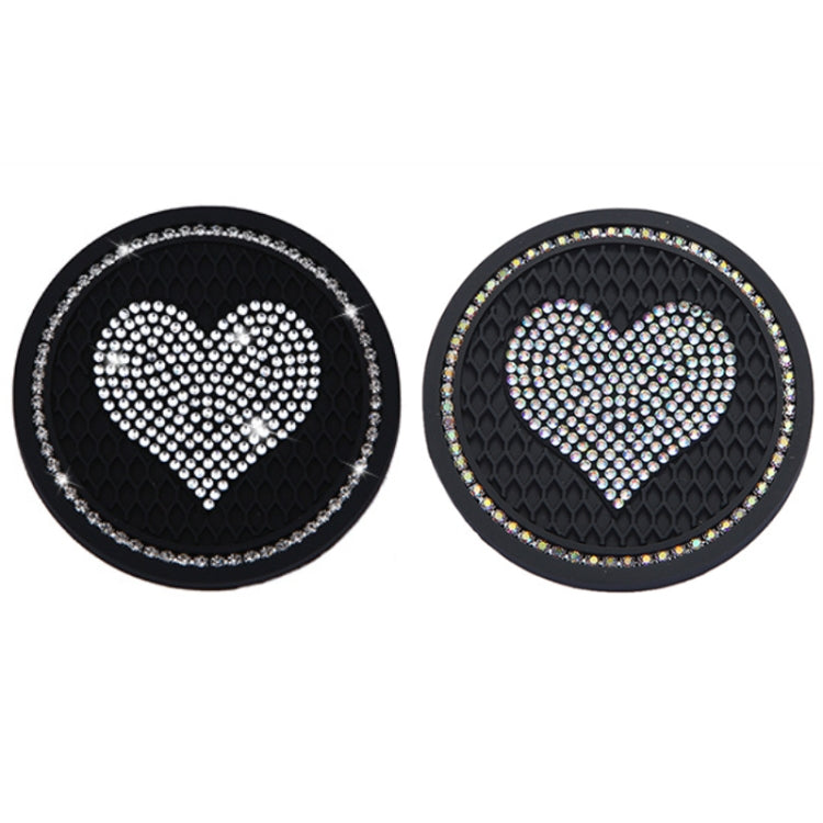 Car Round Love Diamond Honeycomb Anti-slip Coaster(Black) by buy2fix