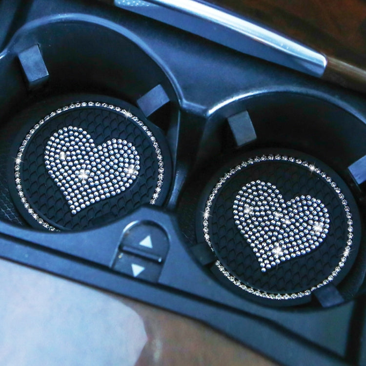 Car Round Love Diamond Honeycomb Anti-slip Coaster(Black) by buy2fix