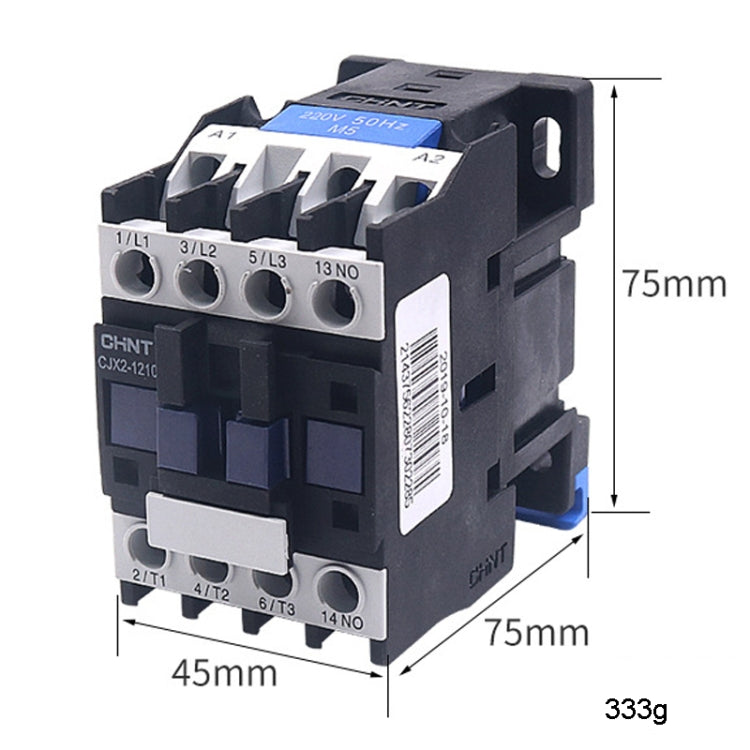 CHNT CJX2-1201 12A 220V Silver Alloy Contacts Multi-Purpose Single-Phase AC Contactor - Relays by CHNT | Online Shopping UK | buy2fix