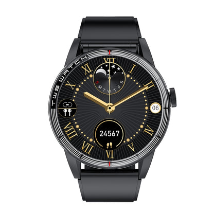 R6 1.32-Inch TWS 2-In-1 Bluetooth Headset Smart Watch, Heart Rate / Blood Oxygen Monitoring(Black Silicon) by buy2fix