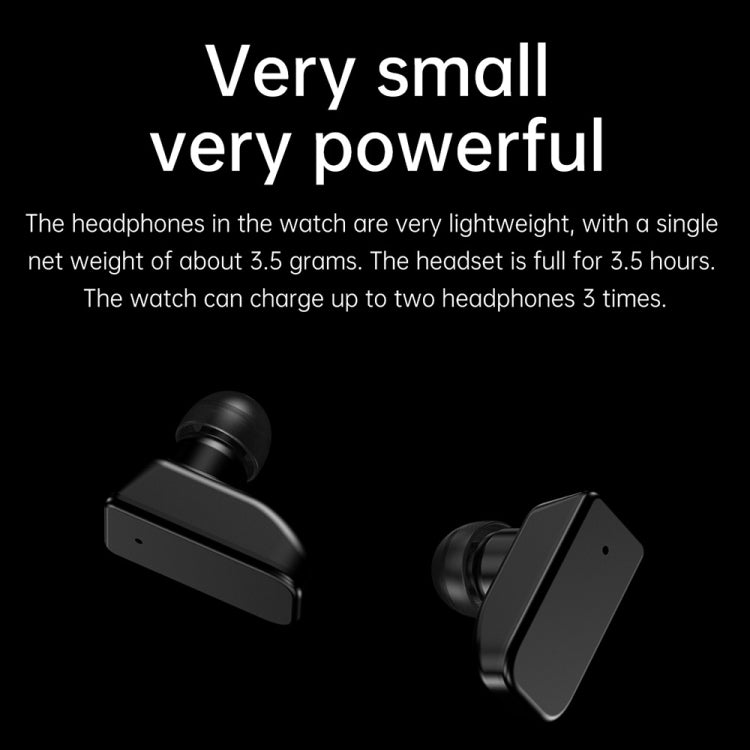 R6 1.32-Inch TWS 2-In-1 Bluetooth Headset Smart Watch, Heart Rate / Blood Oxygen Monitoring(Black Silicon) by buy2fix