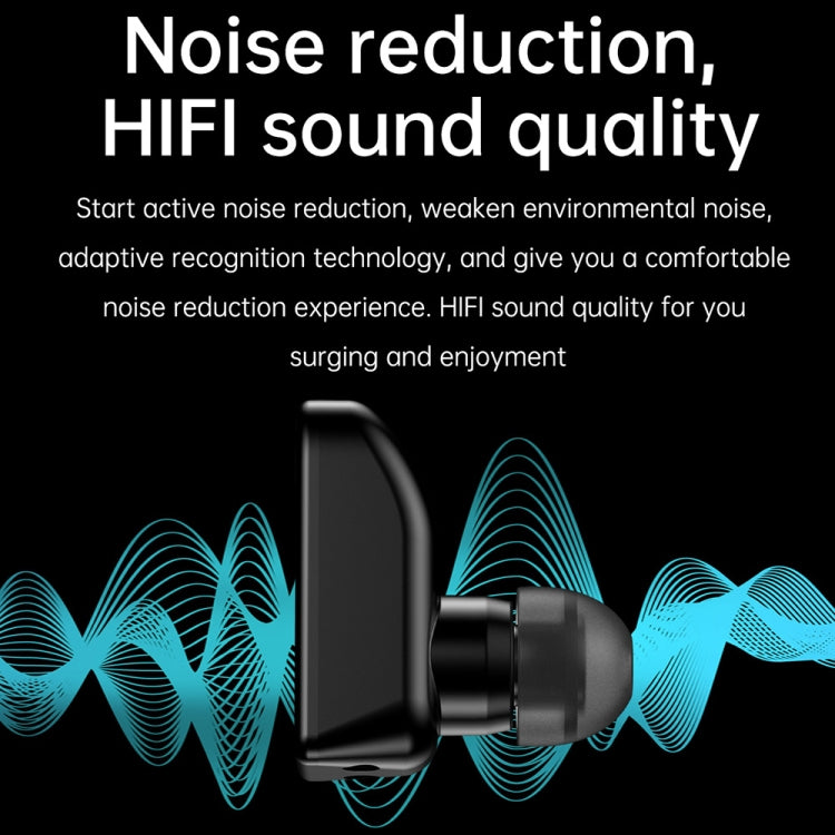 R6 1.32-Inch TWS 2-In-1 Bluetooth Headset Smart Watch, Heart Rate / Blood Oxygen Monitoring(Black Silicon) by buy2fix