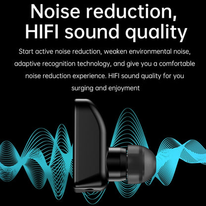 R6 1.32-Inch TWS 2-In-1 Bluetooth Headset Smart Watch, Heart Rate / Blood Oxygen Monitoring(Black Silicon) by buy2fix