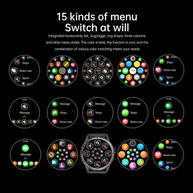 R6 1.32-Inch TWS 2-In-1 Bluetooth Headset Smart Watch, Heart Rate / Blood Oxygen Monitoring(Black Steel) by buy2fix