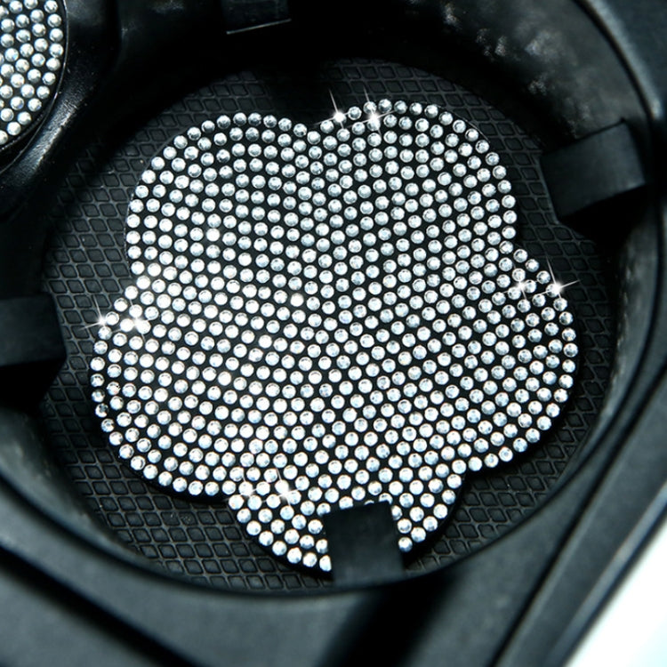 Car-mounted Diamond-filled Plum Blossom Decorated PVC Water Coaster(White) by buy2fix