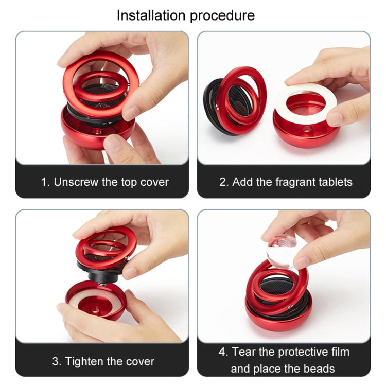 Interstellar Vast Solar Rotating Car Aromatherapy Ornaments, Color: Red by buy2fix