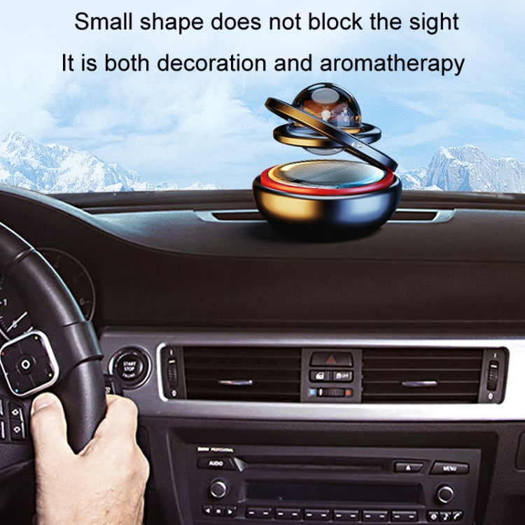 Interstellar Vast Solar Rotating Car Aromatherapy Ornaments, Color: Silver by buy2fix