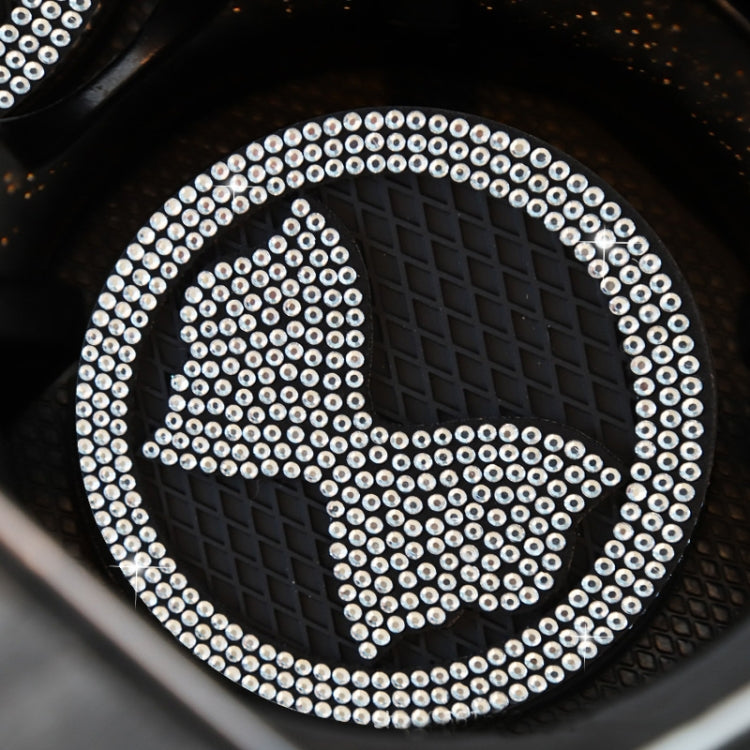 Car Multifunctional Anti-slip Coaster with Diamond Bow Crystal(White) by buy2fix