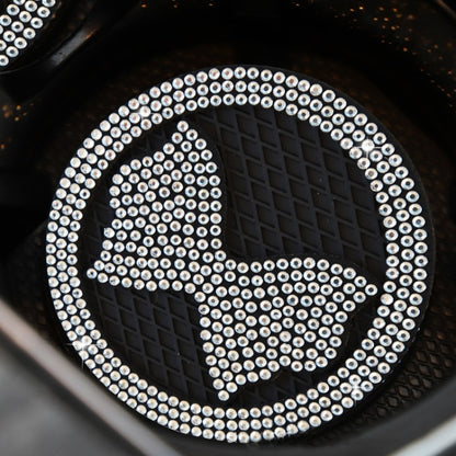 Car Multifunctional Anti-slip Coaster with Diamond Bow Crystal(White) by buy2fix