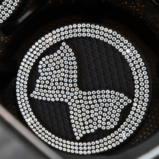 Car Multifunctional Anti-slip Coaster with Diamond Bow Crystal(White) by buy2fix