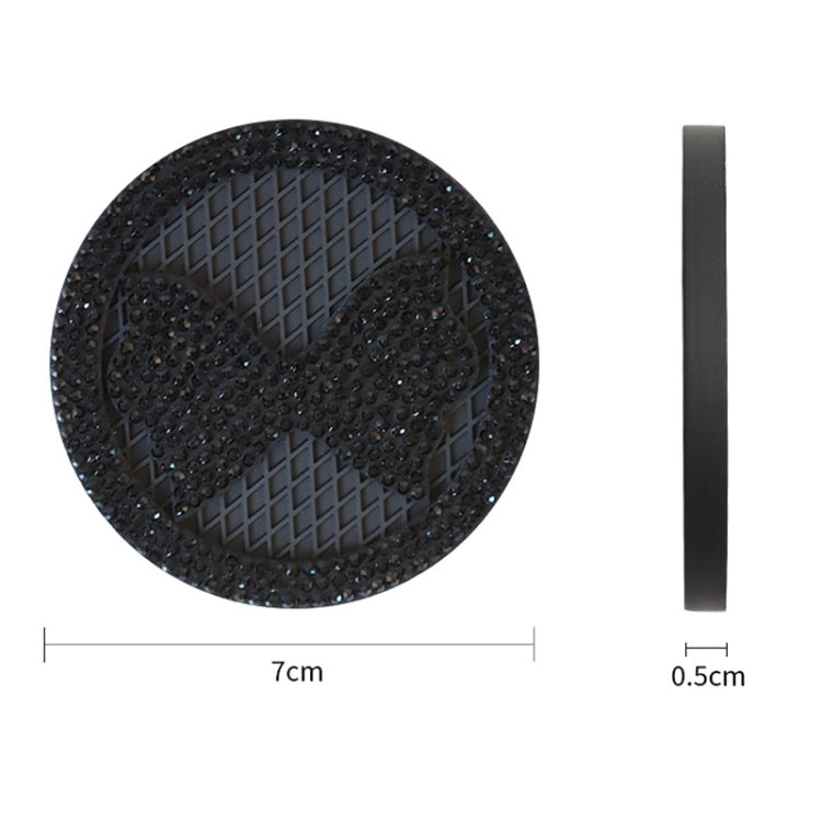 Car Multifunctional Anti-slip Coaster with Diamond Bow Crystal(Black) by buy2fix